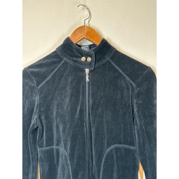 RAMPAGE Zip Jacket M Black Velvet Y2K 90’s Streetwear Gorpcore Utility Mock Neck - Picture 2 of 14